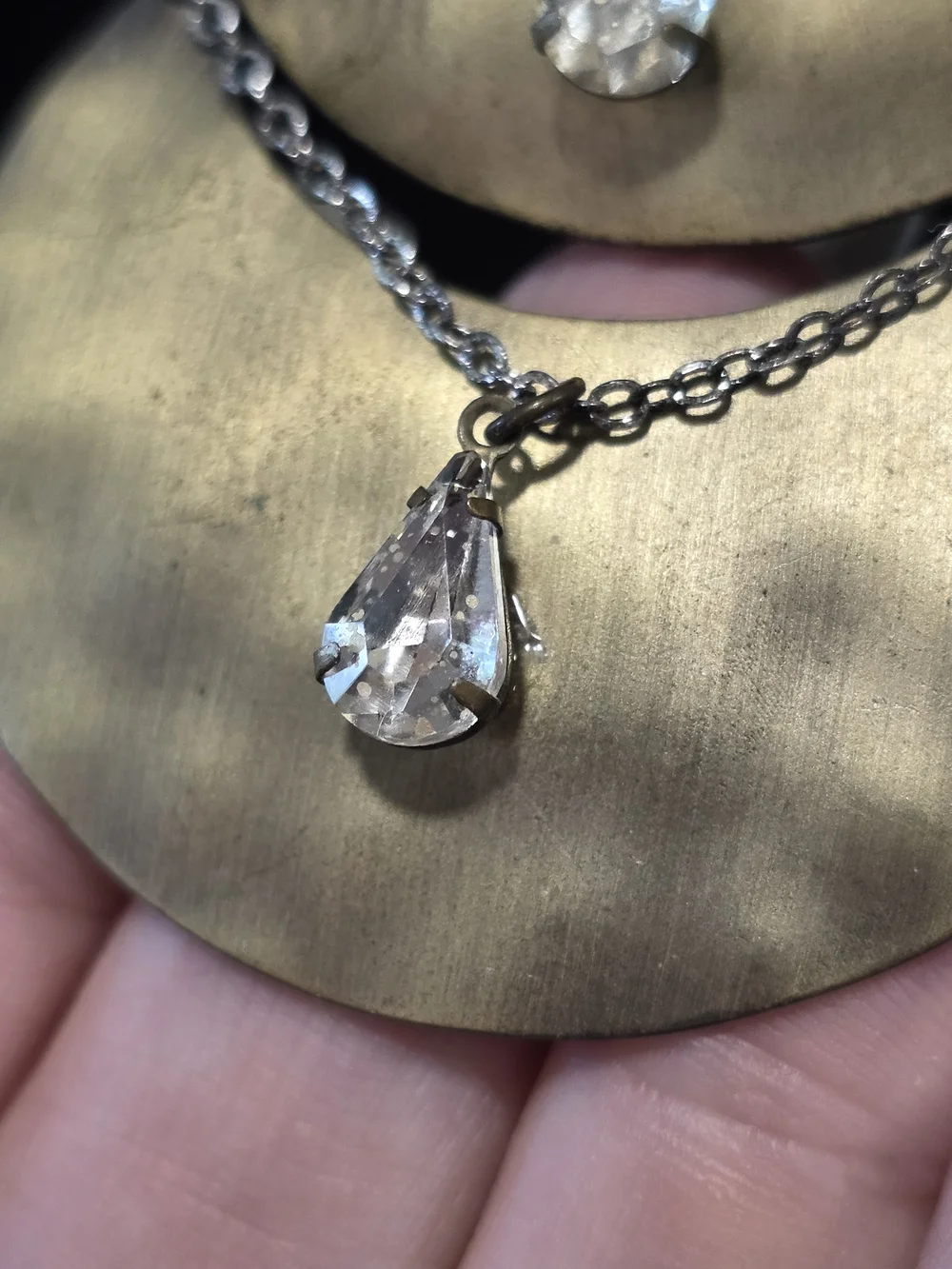 Anthropologie X Jill Schwartz Gold  Layered Crescent Pendant Necklace